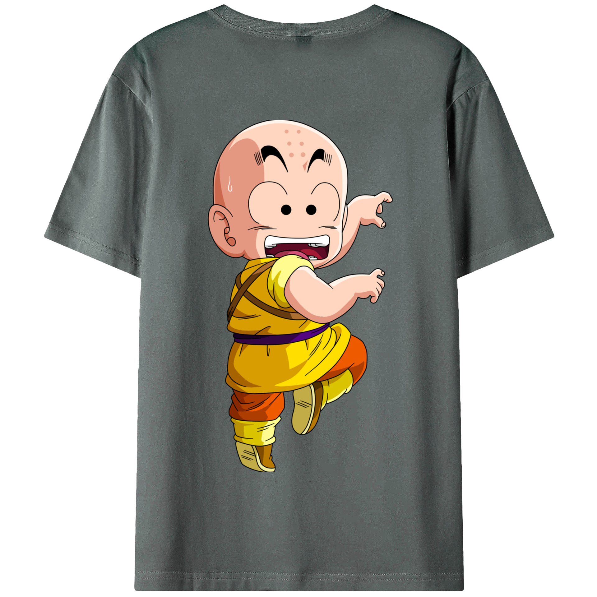 （画像用） ドラゴンボール クリリン DRAGON BALL krillin 綿100％半袖Tシャツ（背面プリント）